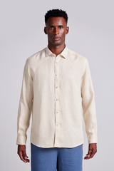 Camisa Lisa Linho Comfort - Bege