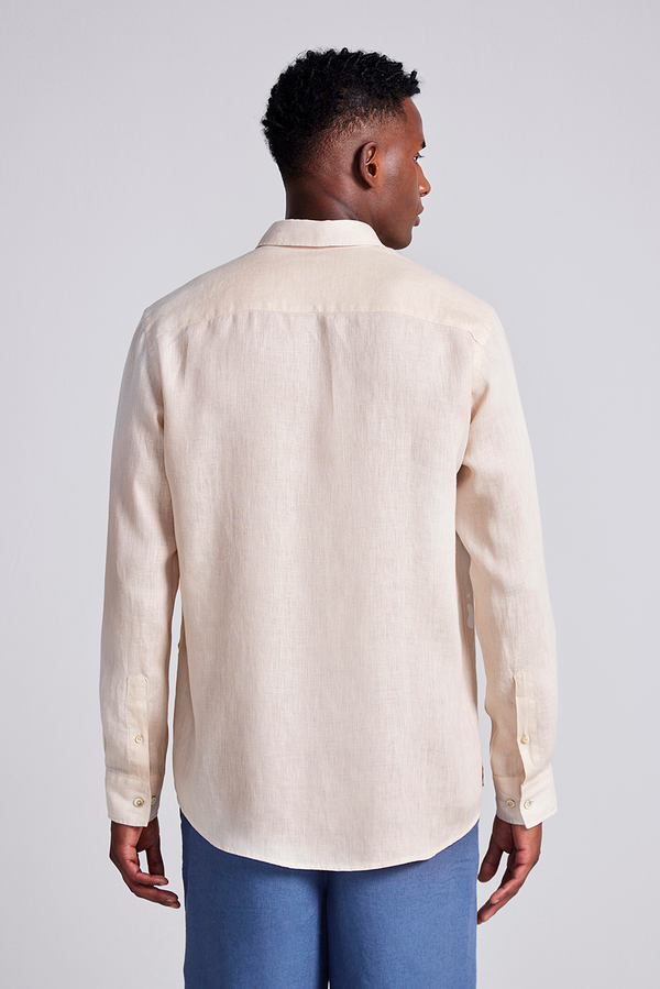 Camisa Lisa Linho Comfort - Bege