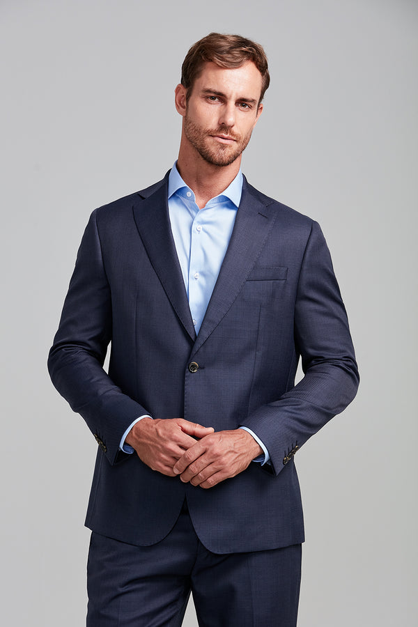 Terno Slim Fit Polilã Liso - Azul Marinho