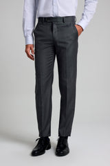 Calça Alfaiataria Lã 120 Liso Slim Fit - Cinza Chumbo