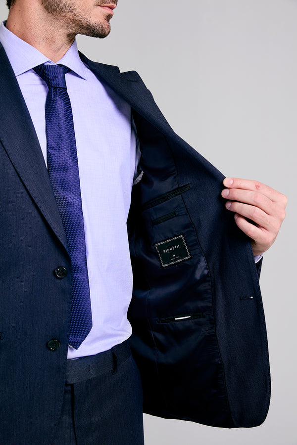 Terno Slim Fit PV Liso - Azul Marinho