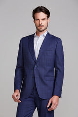 Terno Slim Fit PV Príncipe de Gales - Azul Marinho