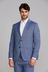 Terno Slim Fit PV Falso Liso - Azul