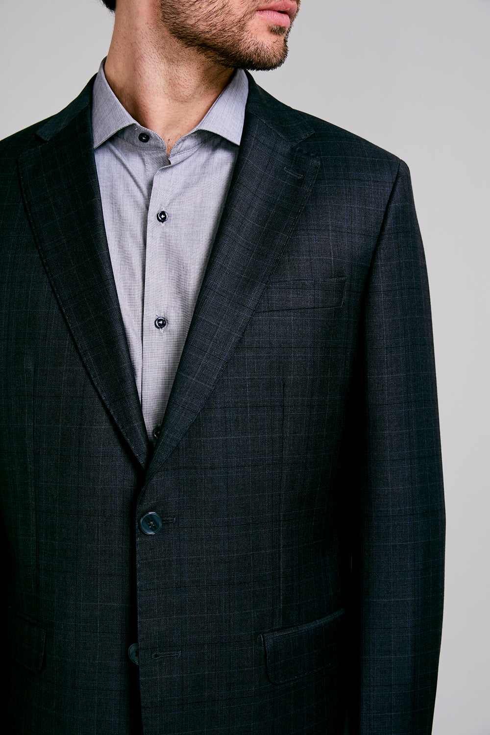 Terno Slim Fit Lã Super 120 Premium Xadrez