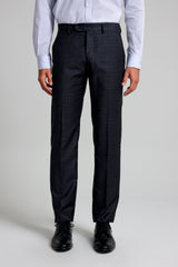 Calça Alfaiataria Lã Xadrez Slim fit - Cinza
