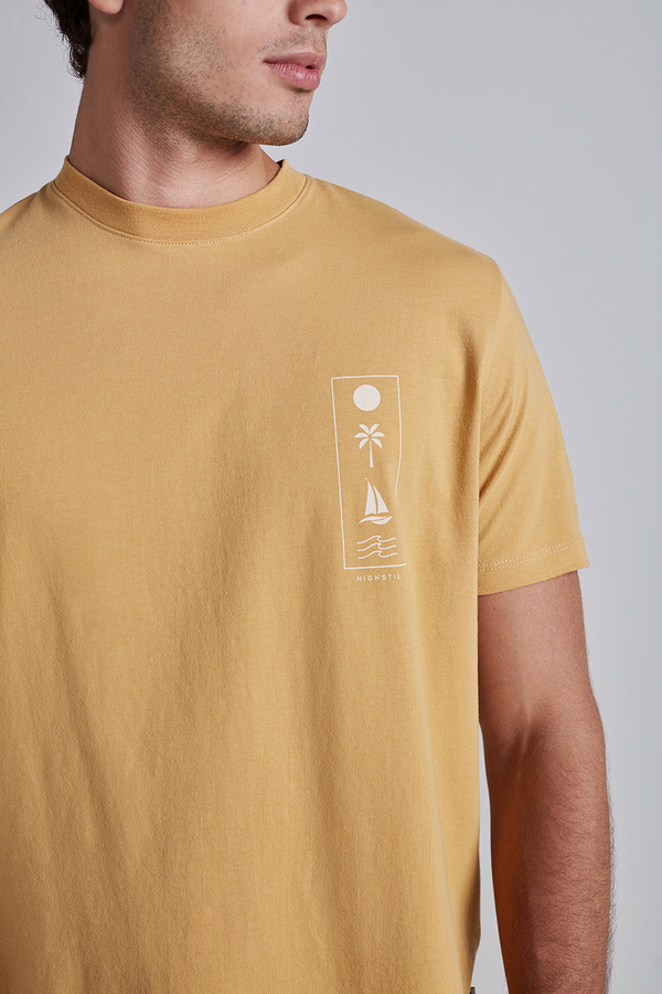 Camiseta Estampada Comfort - Marrom