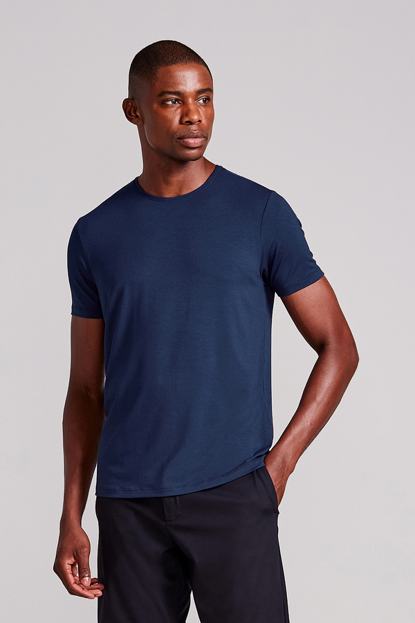 Camiseta Tecnocomfy Slim Fit - Azul Marinho