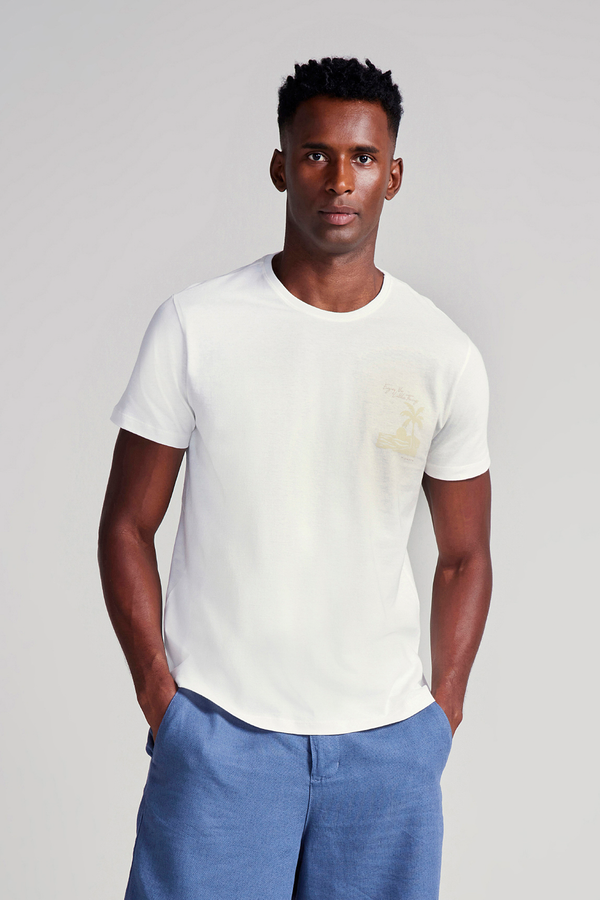 Camiseta Estampada Comfort - Bege