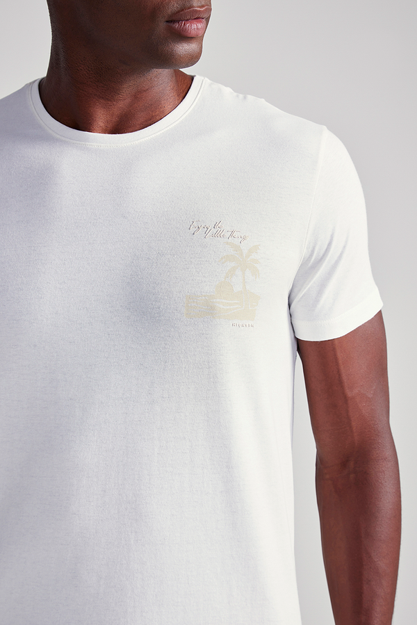 Camiseta Estampada Comfort - Bege
