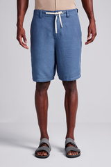 Bermuda Linen Blend Relax - Azul