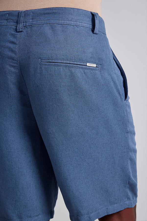 Bermuda Linen Blend Relax - Azul