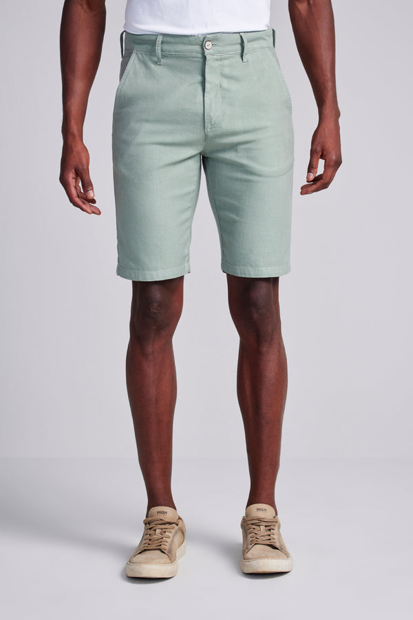 Bermuda Linen Blend Slim Fit - Verde