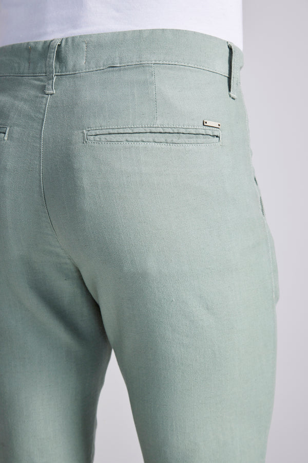 Bermuda Linen Blend Slim Fit - Verde