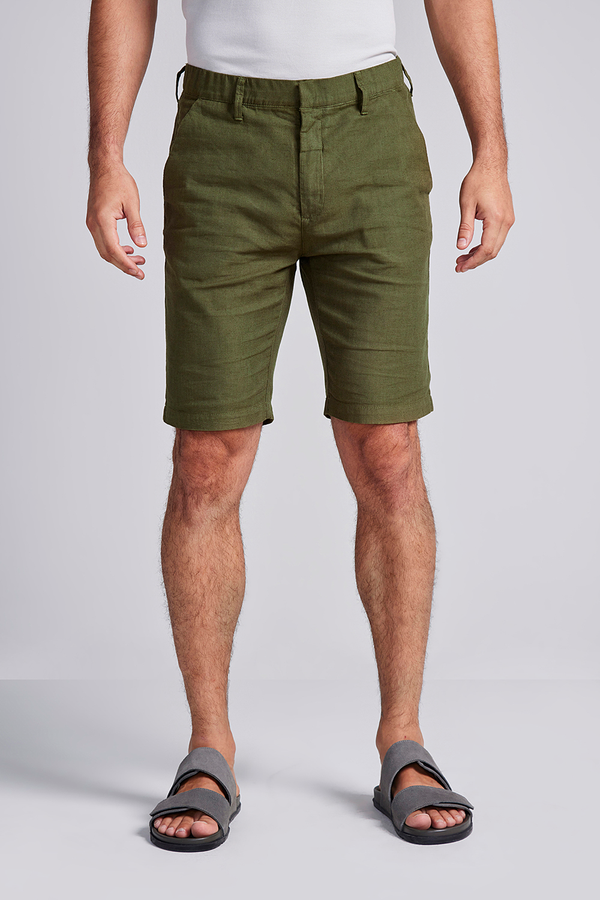 Bermuda Linen Blend Slim Fit - Verde