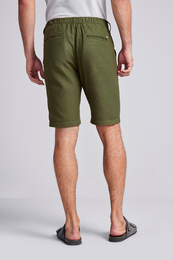 Bermuda Linen Blend Slim Fit - Verde