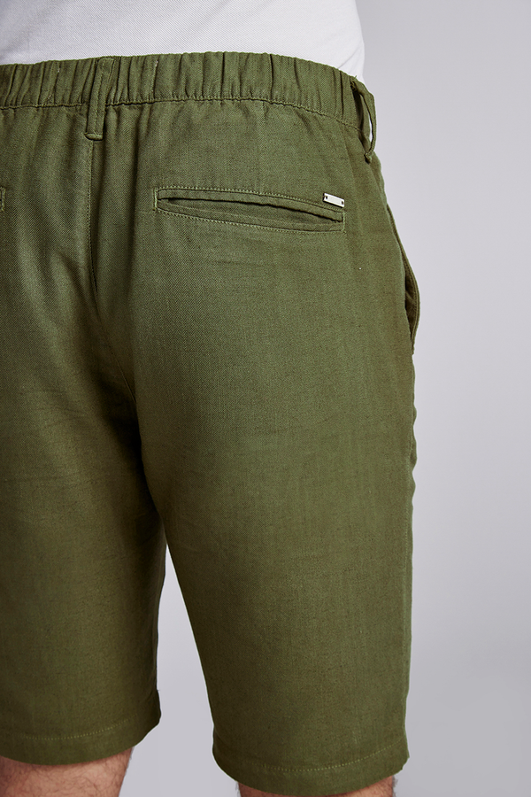 Bermuda Linen Blend Slim Fit - Verde