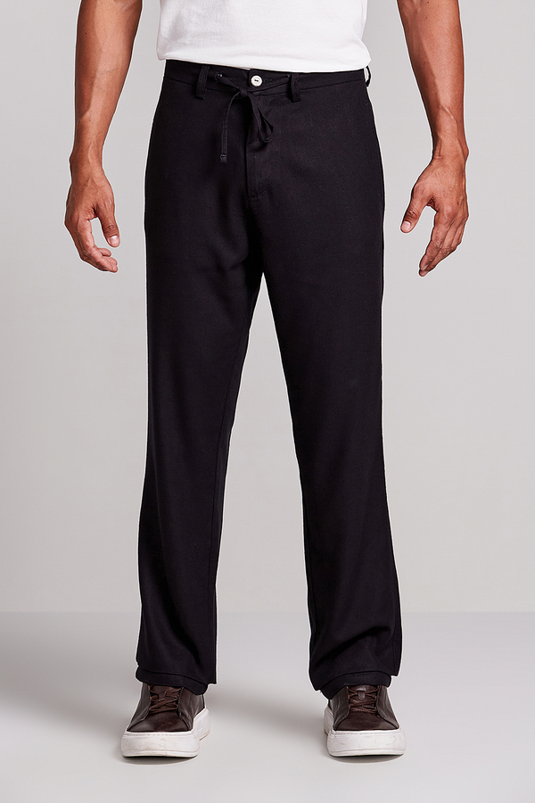 Calça Linen Blend Relax - Preto