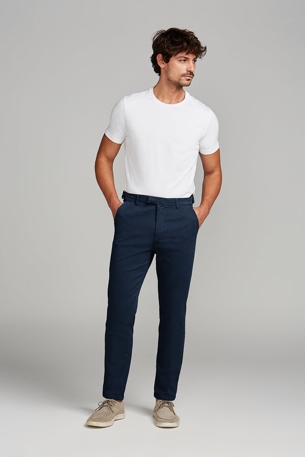 Calça Chino Slim Fit - Azul Marinho