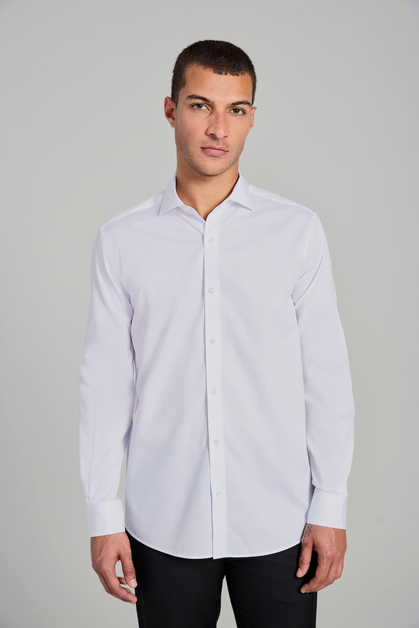 Camisa Social em Algodão Pima Slim Fit - Branco