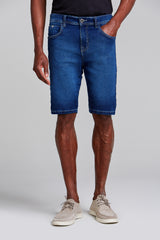 Bermuda Jeans Slim Fit - Preto
