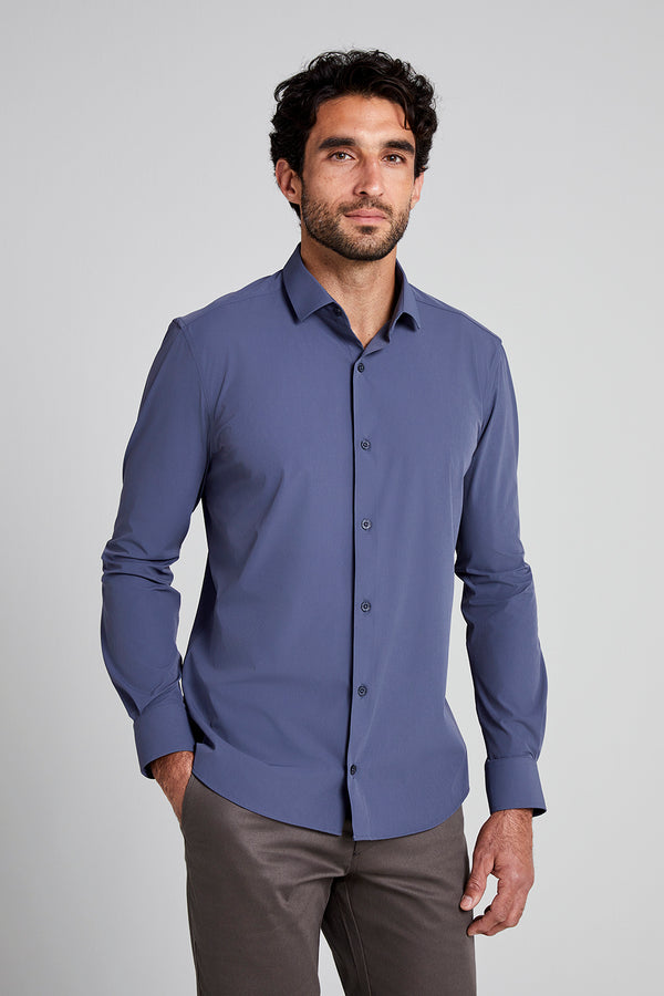 Camisa Tecnocomfy Slim Fit - Cinza Chumbo