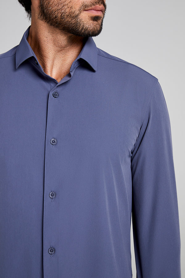 Camisa Tecnocomfy Slim Fit - Cinza Chumbo