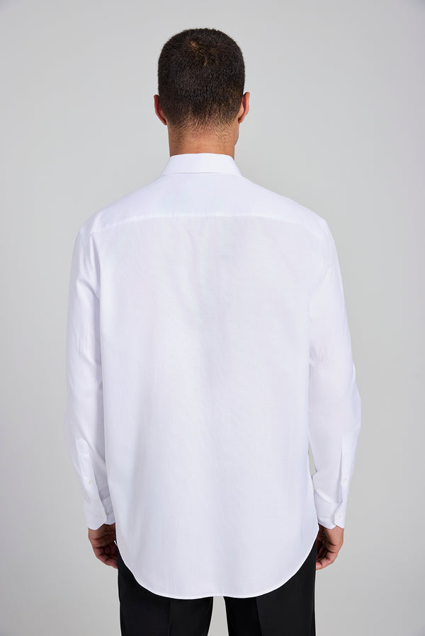 Camisa Social em Algodão Pima Lisa Comfort - Branco