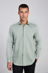Camisa Social em Algodão Egípcio Lisa Slim Fit - Verde