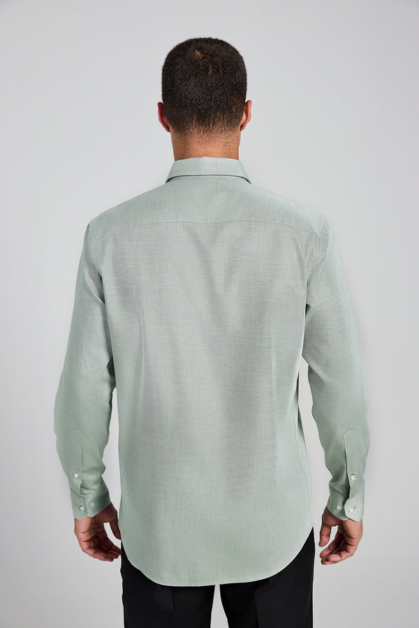 Camisa Social em Algodão Egípcio Lisa Slim Fit - Verde