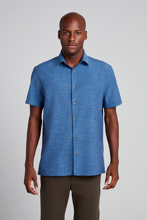 Camisa Manga Curta Comfort - Azul