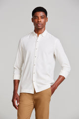 Camisa Linen Blend Slim Fit - Off White