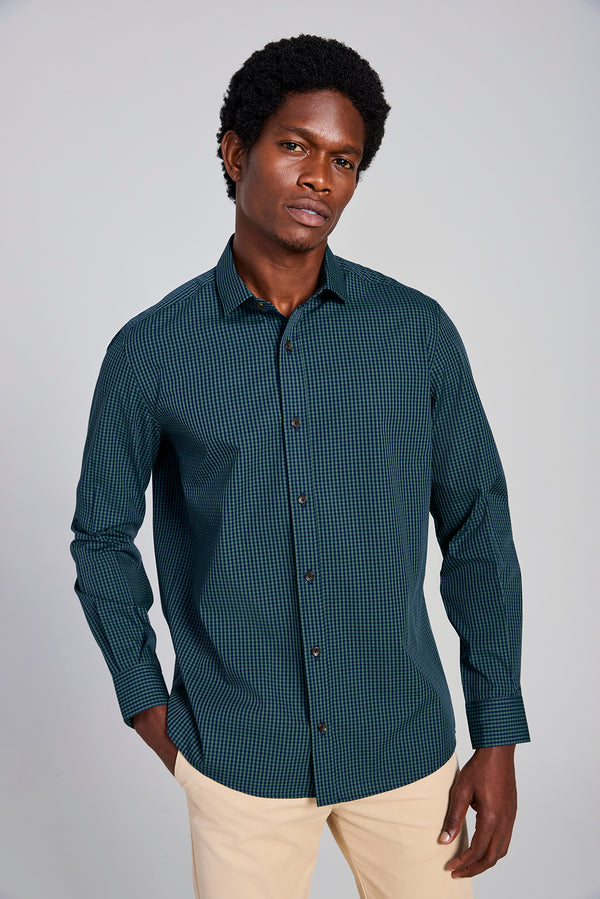Camisa Xadrez Slim Fit - Verde