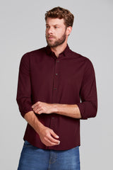 Camisa Xadrez Slim Fit - Vermelho
