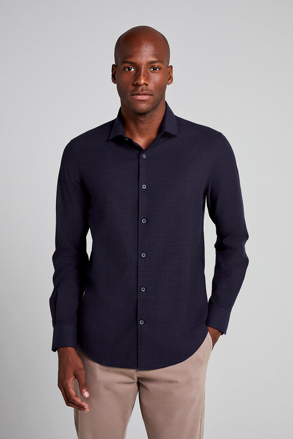 Camisa Slim Fit - Azul Marinho