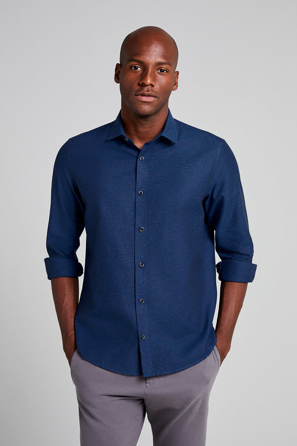 Camisa Slim Fit - Azul