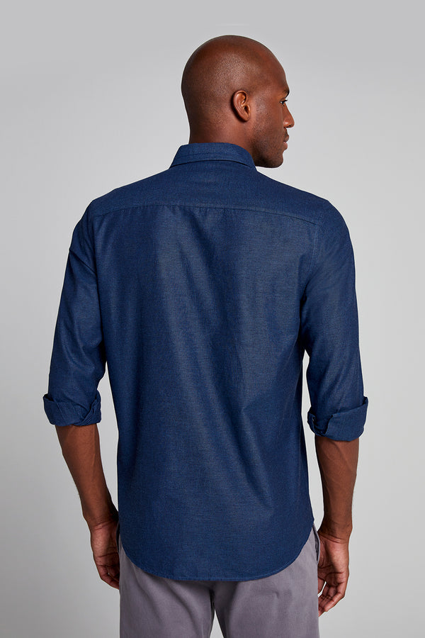 Camisa Slim Fit - Azul
