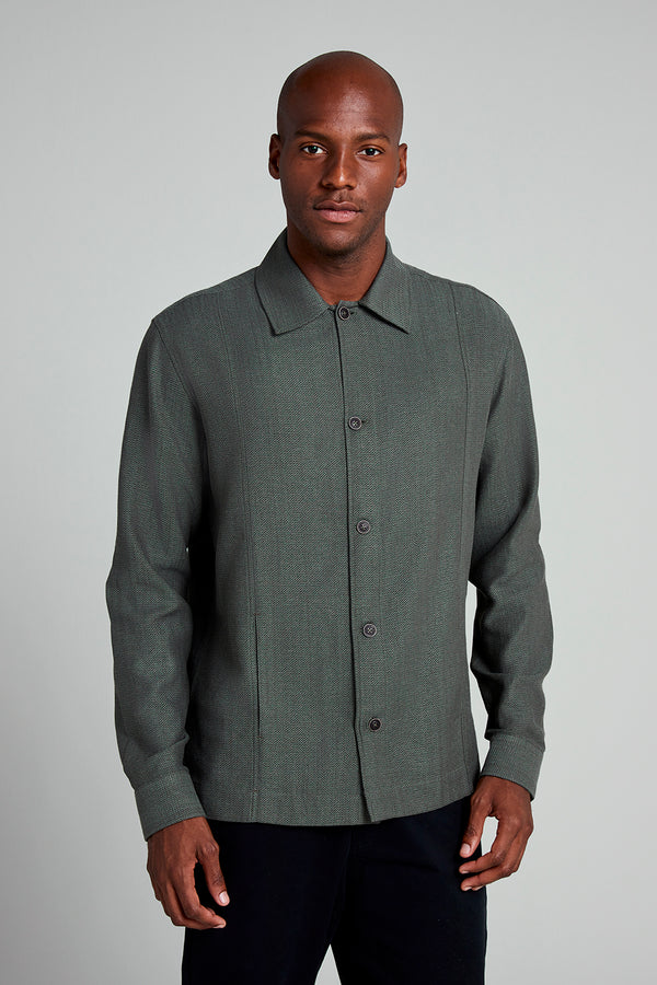Camisa Linen Blend Modern Fit - Verde