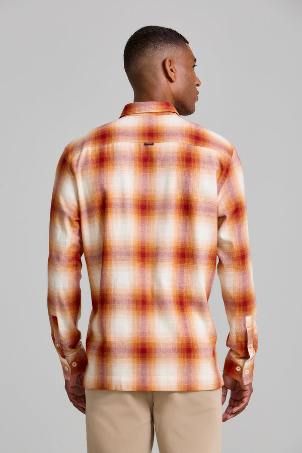 Camisa Flanela Modern Fit - Laranja