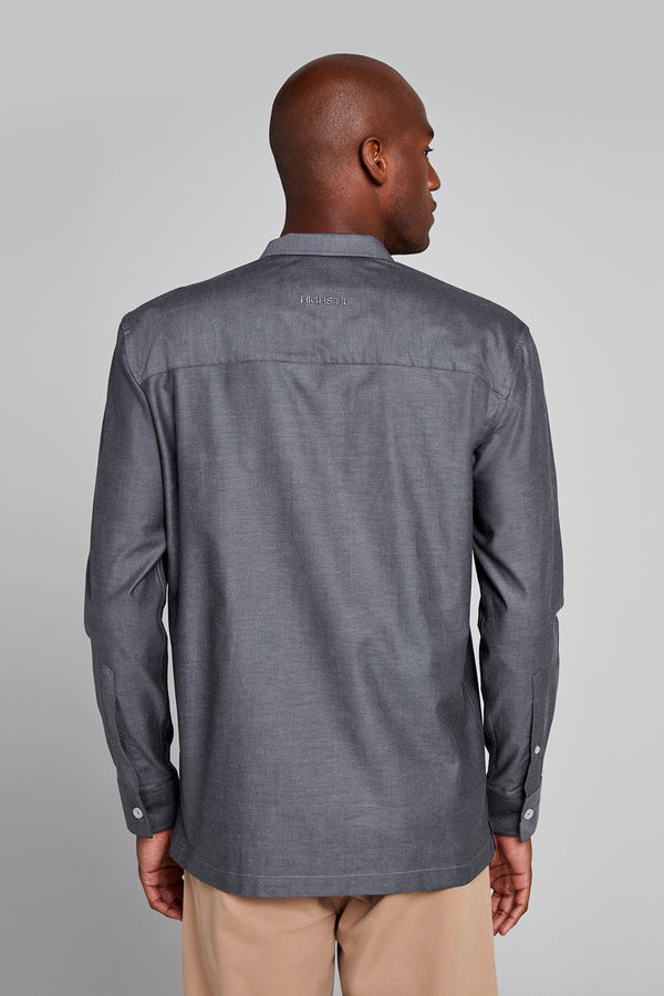 Camisa em Algodão Egípcio Lisa Comfort - Preto