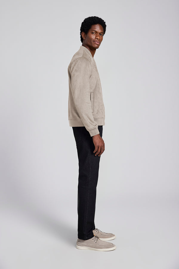 Jaqueta Bomber Suede - Bege