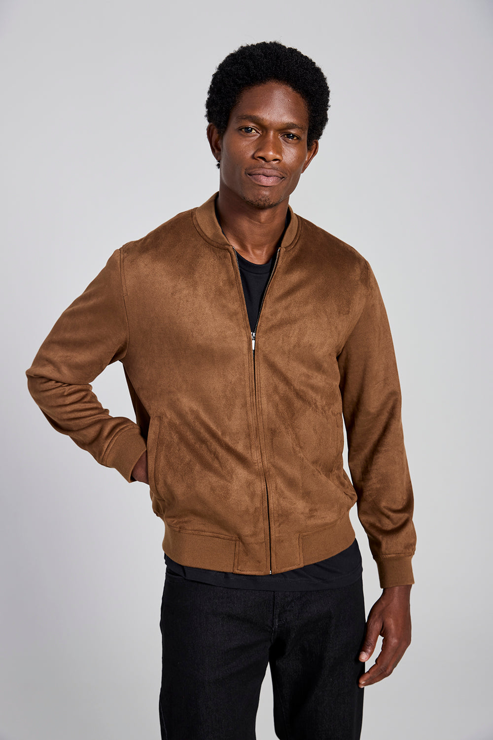 Jaqueta Bomber Suede