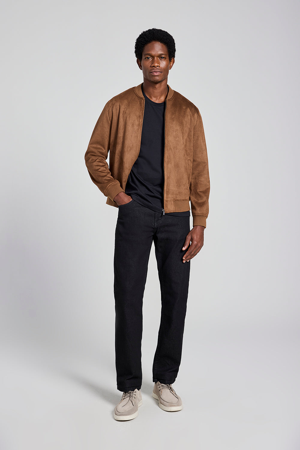 Jaqueta Bomber Suede