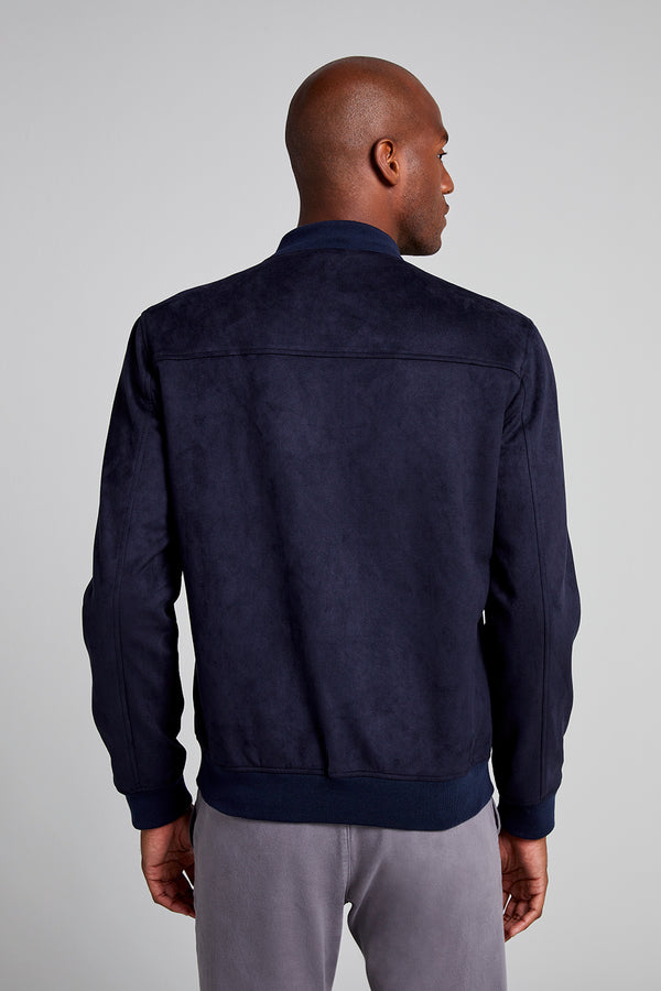 Jaqueta Bomber Suede - Azul Marinho