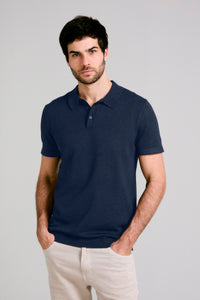 Camisa Polo Manga Curta Malha Slim Fit.