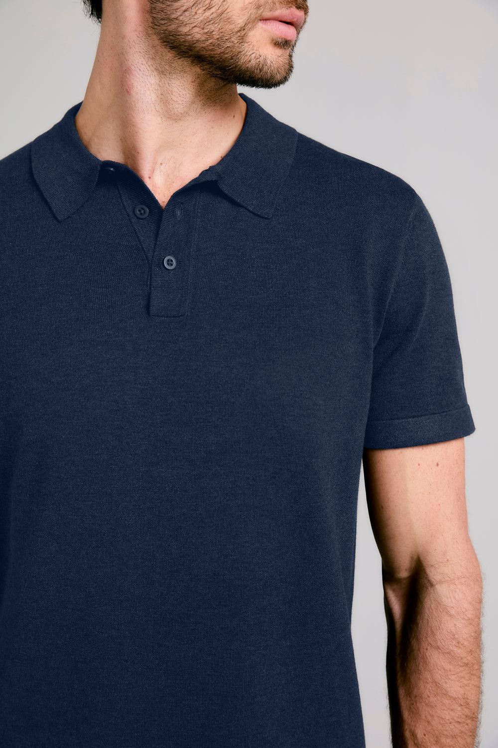 Camisa Polo Manga Curta Malha Slim Fit.
