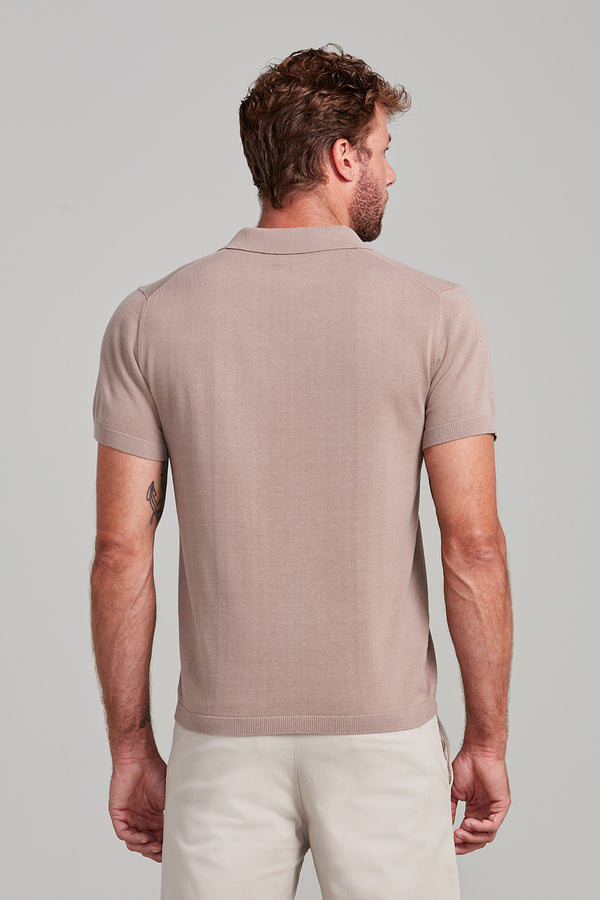 Camisa Polo Manga Curta Piquet Premium Slim Fit - Marrom Craft