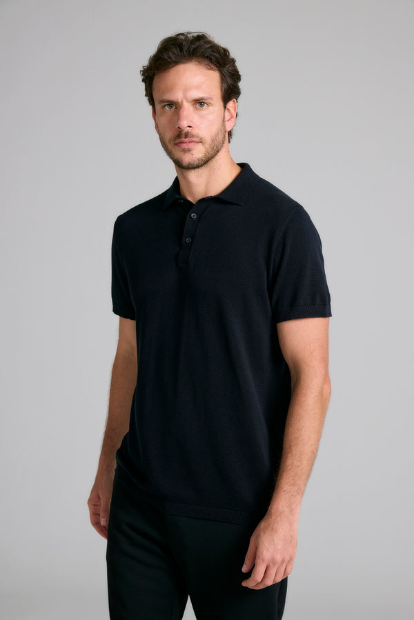 Camisa Polo Manga Curta Piquet Premium Slim Fit - Preto