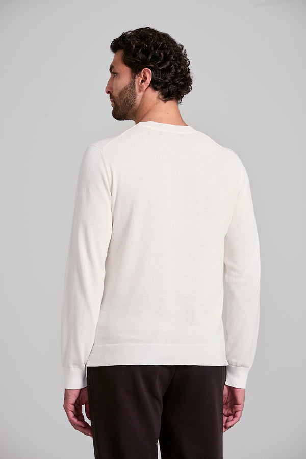 Tricot Liso Gola Careca - Off White