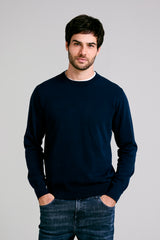 Tricot Liso Gola Careca - Azul Marinho