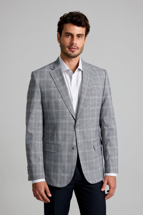 Blazer Slim fit PV Principe de Gales - Cinza